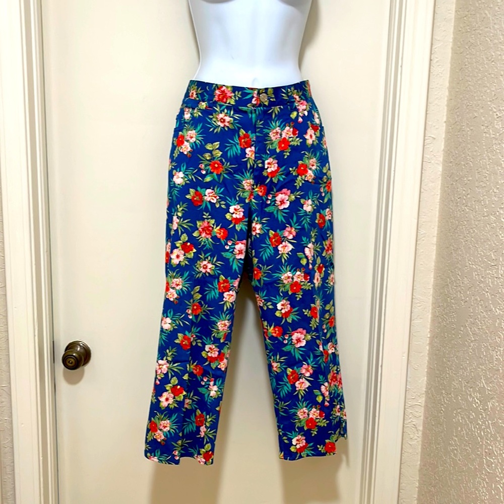 LAUREN by RALPH LAUREN Floral Print Cropped Capri Pants